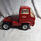 1980's Tonka Lowboy Semi Hauler Red Truck 4.5” Long White Grille Wheels Interior