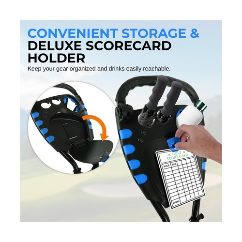 SereneLife Golf Cart Lightweight Foldable Golf Push Cart - Aluminum Folding T... - Picture 5 of 6
