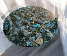 Luxury Labradorite Gemstone Coffee Table Handmade Kitchen Furniture Bar Deco