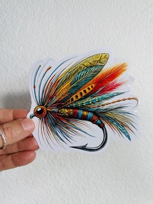 Fly FiShing Salmon fly Dry Fly Trout Sticker Rainbow Brown Trout Fishing Brook