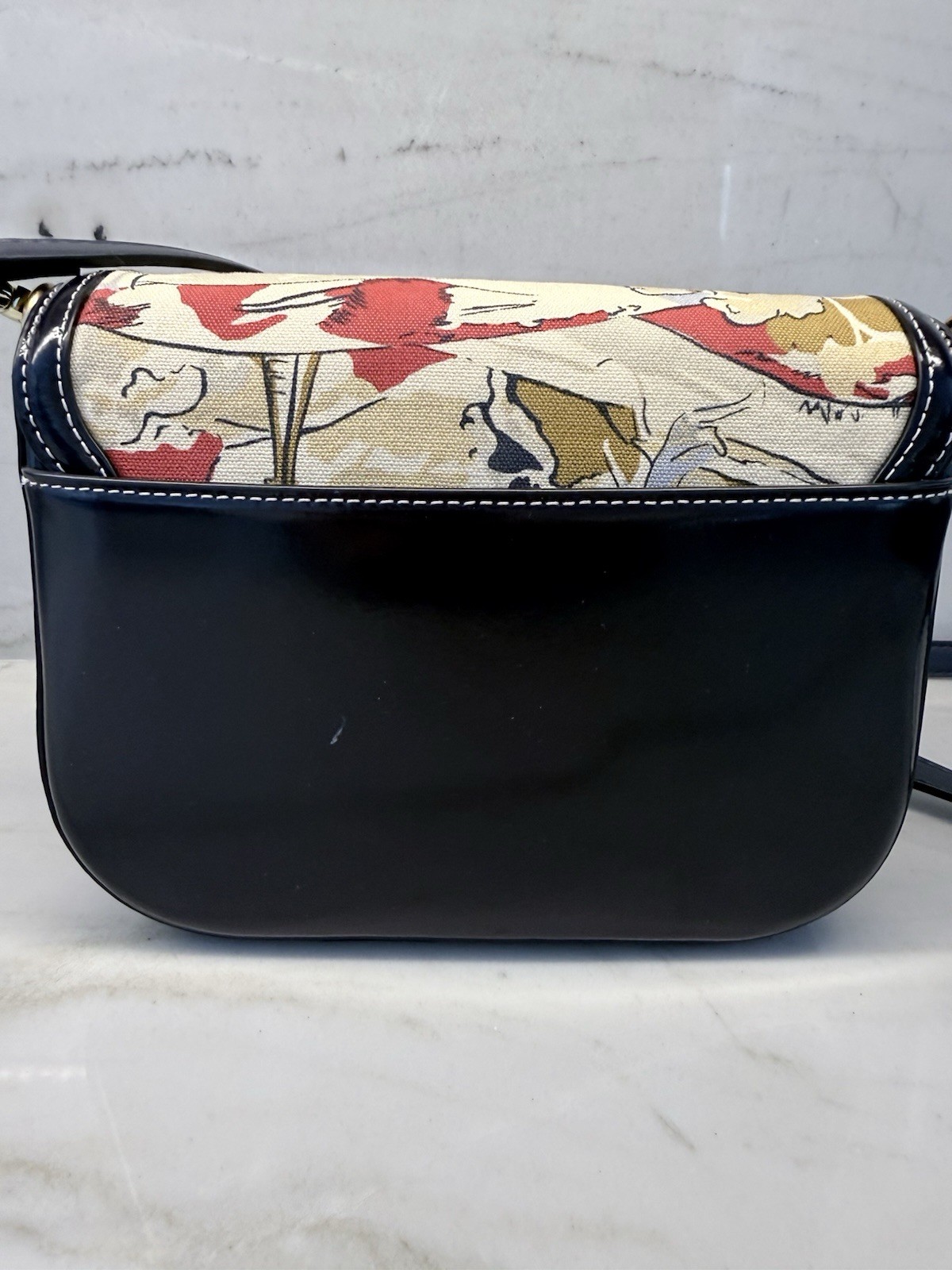Rare! Tory Burch Robinson Printed Saddle Crossbody Bag — Canvas & Leather image 4