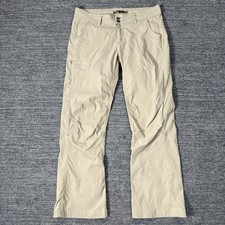 Prana Pants Women 10 Beige Halle Pant Straight Fit Stretch Hiking Camp Trail