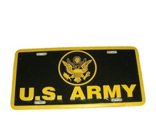 U.S. Army Metal License Plate Black Yellow New