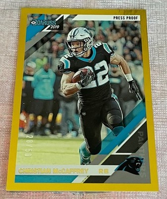 2019 Christian McCaffrey Panini Donruss Gold Press Proof #/50
