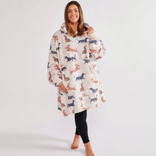 Hoodie weich Fleece Oversized Dackel Mops Lab...
