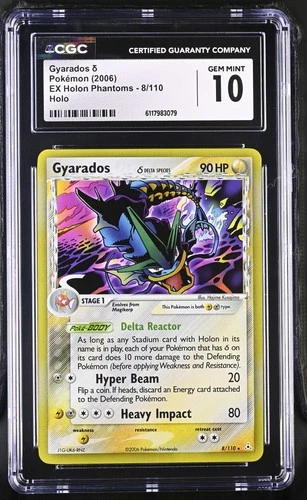 CGC 10 GEM MINT Gyarados 2006 EX Holon Phantoms 8/110 Holo Pokemon Card