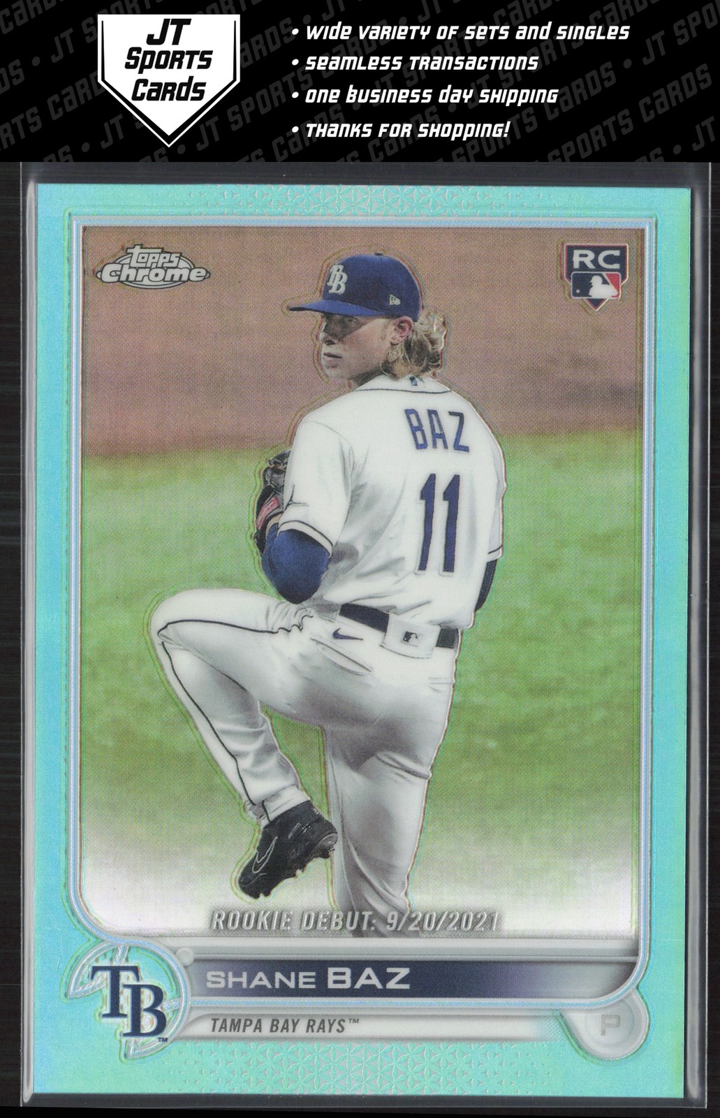 2022 Topps Chrome Update Shane Baz USC175 RD Aqua Refractor /250 Rays