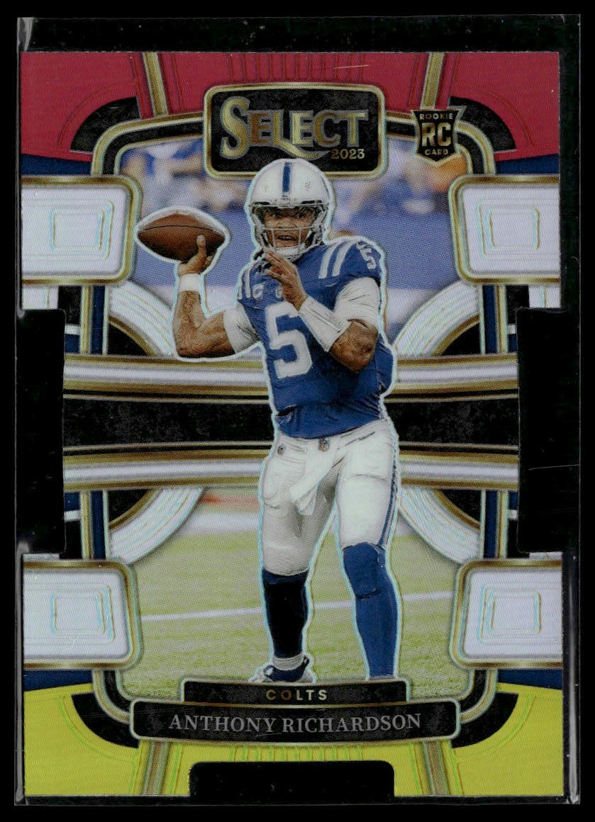 2023 Panini Select #43 Anthony Richardson Red and Yellow Prizms Die Cuts