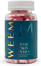 WEEM Hair Skin and Nails Gummies - Supports Healthy Hair - Vegan Biotin Vitamins