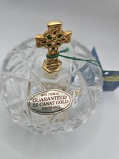 Killarney Crystal Ireland 22 Karat Gold Finishing Trinket Box 