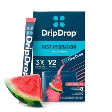 DripDrop Hydration Powder Vegan Electrolyte Supplements - Watermelon-0.35oz/8ct