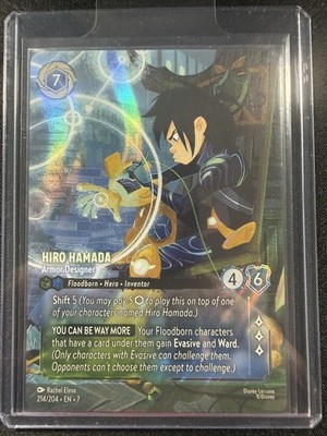 Disney Lorcana Hiro Hamada Armor Designer Enchanted Card 214/204