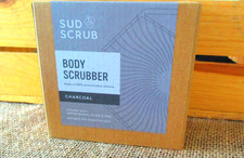 Sud Scrub Antimicrobial Silicone Body Scrubber Exfoliating Brush Charcoal