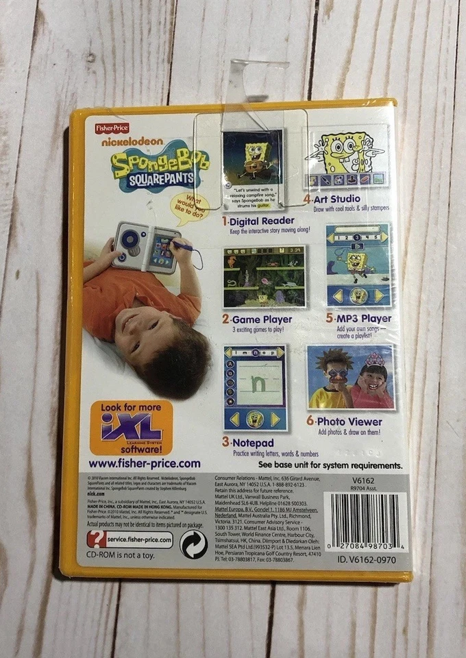 Vintage Fisher Price iXL SpongeBob SquarePants Learning Game Disc Software NEW - Image 2 of 2