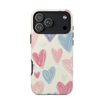 Pastel Hearts Pink Sky Blue