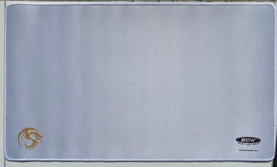 BCW CCG Playmat 24x14'' - Dragon Artwork - Stitched Edge - Washable - WHITE - NEW