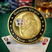 Poker Card Guard - German Virgin - prawdziwe pozłacane, akcesoria pokerowe prezent