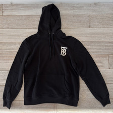 Burberry Mens Black Logo Hoodie Sweatshirt, S...