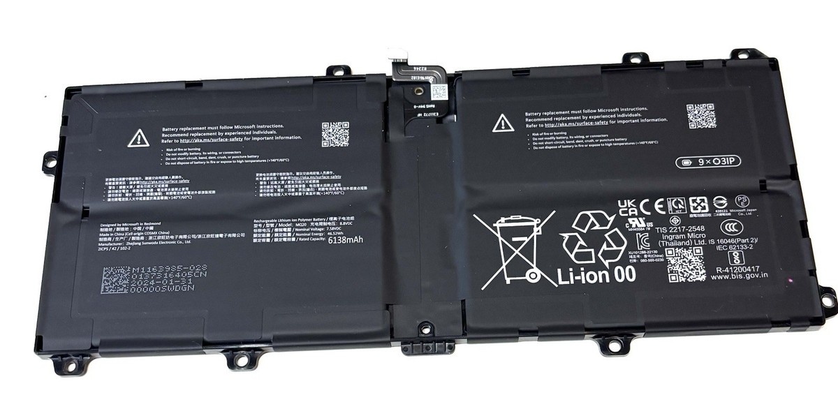 Microsoft Surface Pro 11th Gen Battery 2076 MQ50 30V-00001 6791