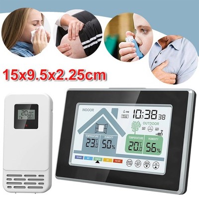 Wetterstation Farbdisplay Funk Hygrometer Thermometer Hygrometer 12/24h