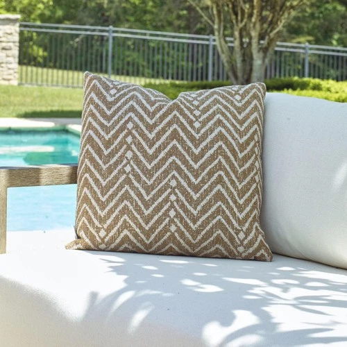 Uttermost 64064 Argo 20 inch Toffee and Cream Outdoor Pillow - Picture 3 of 3