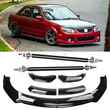 Front Bumper Lip Side Skirt Body Kit Spoiler Splitter Glossy For Mazda Protege