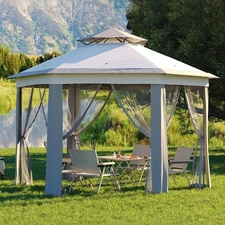 Garvee Pop Up Gazebo Screen Tent,Hexagonal Instant Gazebo Sun Shelter 13x13ft