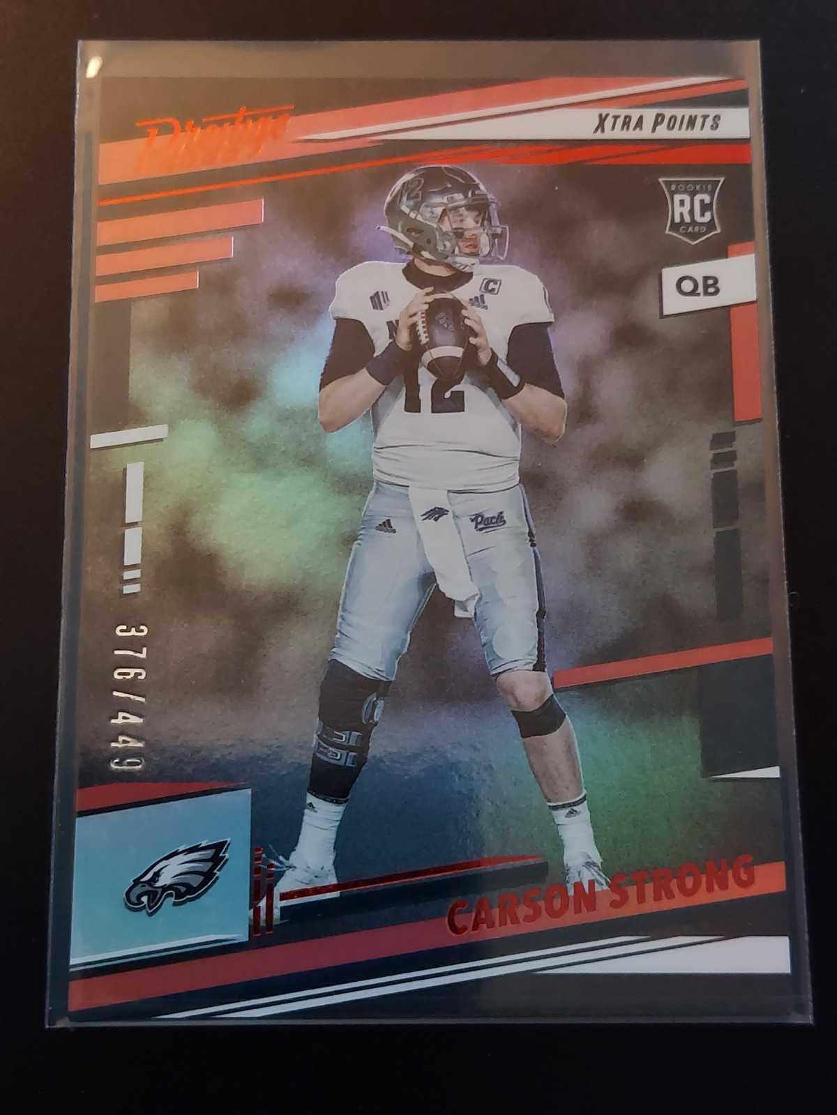 2022 Prestige Football Carson Strong Red Parallel /449 #306 RC Eagles