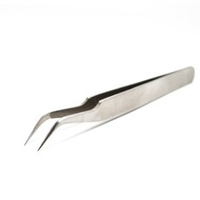 1 Piece Silver Stainless Steel Antistatic Antimagnetic Curved Tweezers Tool f...