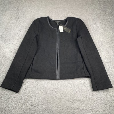 Banana Republic Cardigan Sweater Womens XXS Petite Black Fleece Open Front NEW