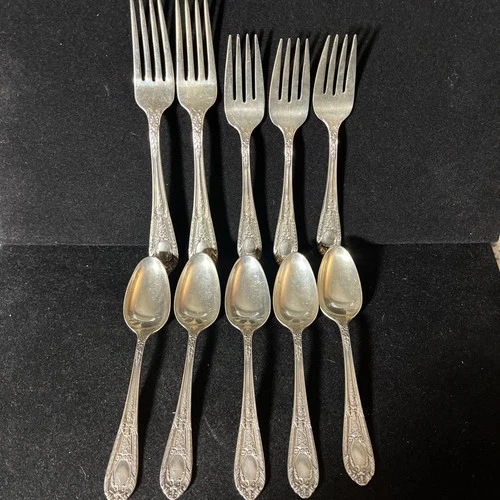 10pc Fontaine by International Sterling Silver Antique Flatware Set