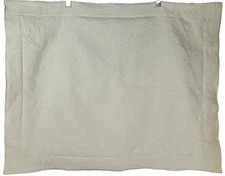 Ralph Lauren Floral Matelasse Euro Pillow Shams Set Cream Standard Size 24 x 30