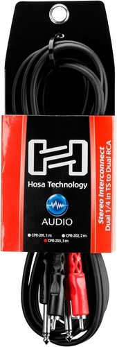 Hosa CPR-201 Dual 1/4" TS to Dual RCA Stereo Interconnect Cable, 1 Meter - Picture 6 of 6