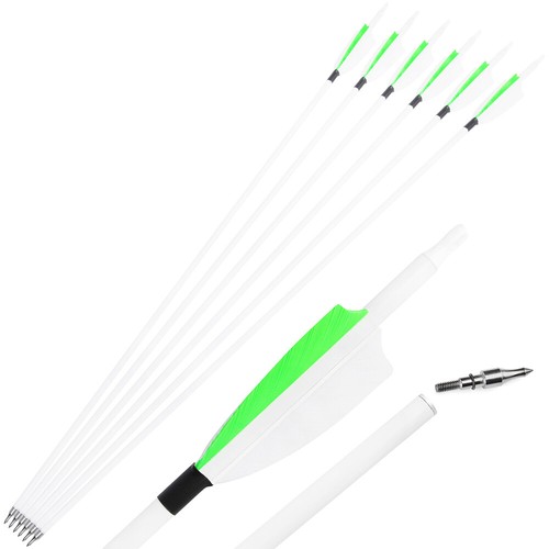 30'' Archery Carbon Arrows SP500 3" Turkey Feathers Recurve Bow Hunting Target - Picture 13 of 14