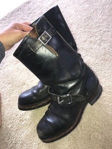 horsehide engineer boots