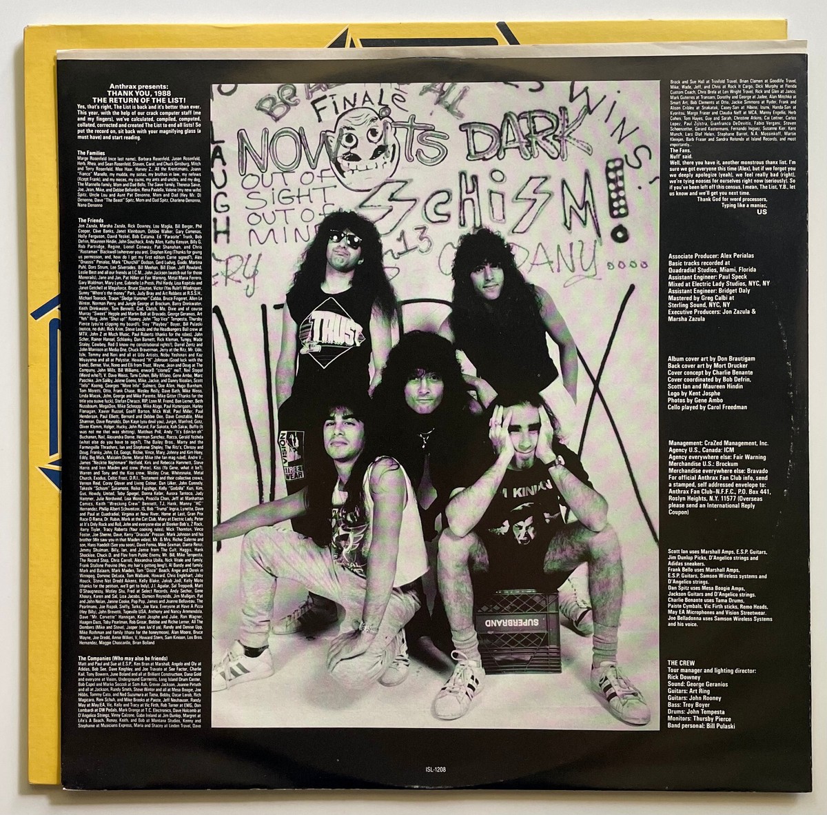 ORIGINAL Vtg 1988 ANTHRAX Album STATE OF EUPHORIA Vinyl 1ST
