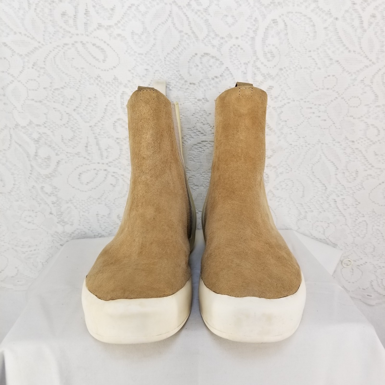 B45 Puma Philippe Starck Tan Seude Seude Seude and Cream High Boots Womens US 8M EU 39 a8daa9 B45 Puma Philippe Starck Tan Seude Seude Seude and Cream High Boots Womens US 8M EU 39 a8daa9