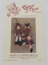 TWICE AS NICE DESIGNS PATTERN 8" DOLL ANDY & ANNIE BELLE CRAFTS UNCUT PRINT 1985