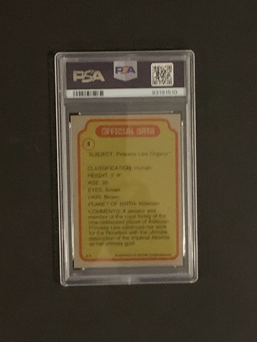 1980 Topps Star Wars Empire Strikes Back Star File Princess Leia #3 PSA7 NM - Picture 2 of 2