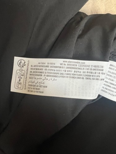 Abercrombie & Fitch Ultra Puffer Jacket Black Rain Coat Parka Workwear Bomber L - Picture 9 of 11