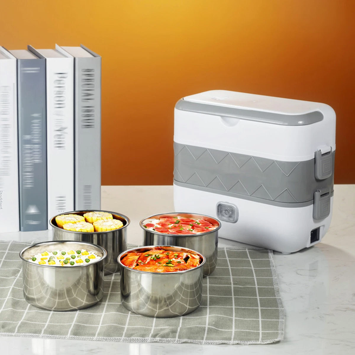 Electric Lunch Box Food Warmer Leak Proof Travel Portable Food Heater Camp New