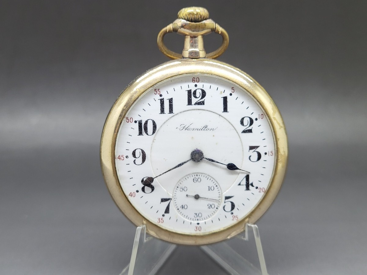 1916 Hamilton Gold-Filled Pocket Watch Grade 992 Model 21j 16s
