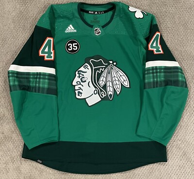 Seth Jones Chicago Blackhawks Patrick's Irish Heritage Warmup