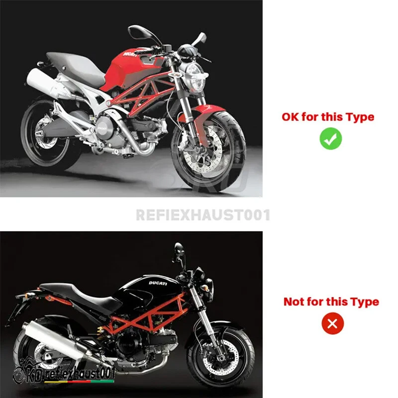 For Ducati Monster 696 695 795 796 1100 Exhaust Dual-outlet Muffler Pipe Slip On - Image 2 of 4