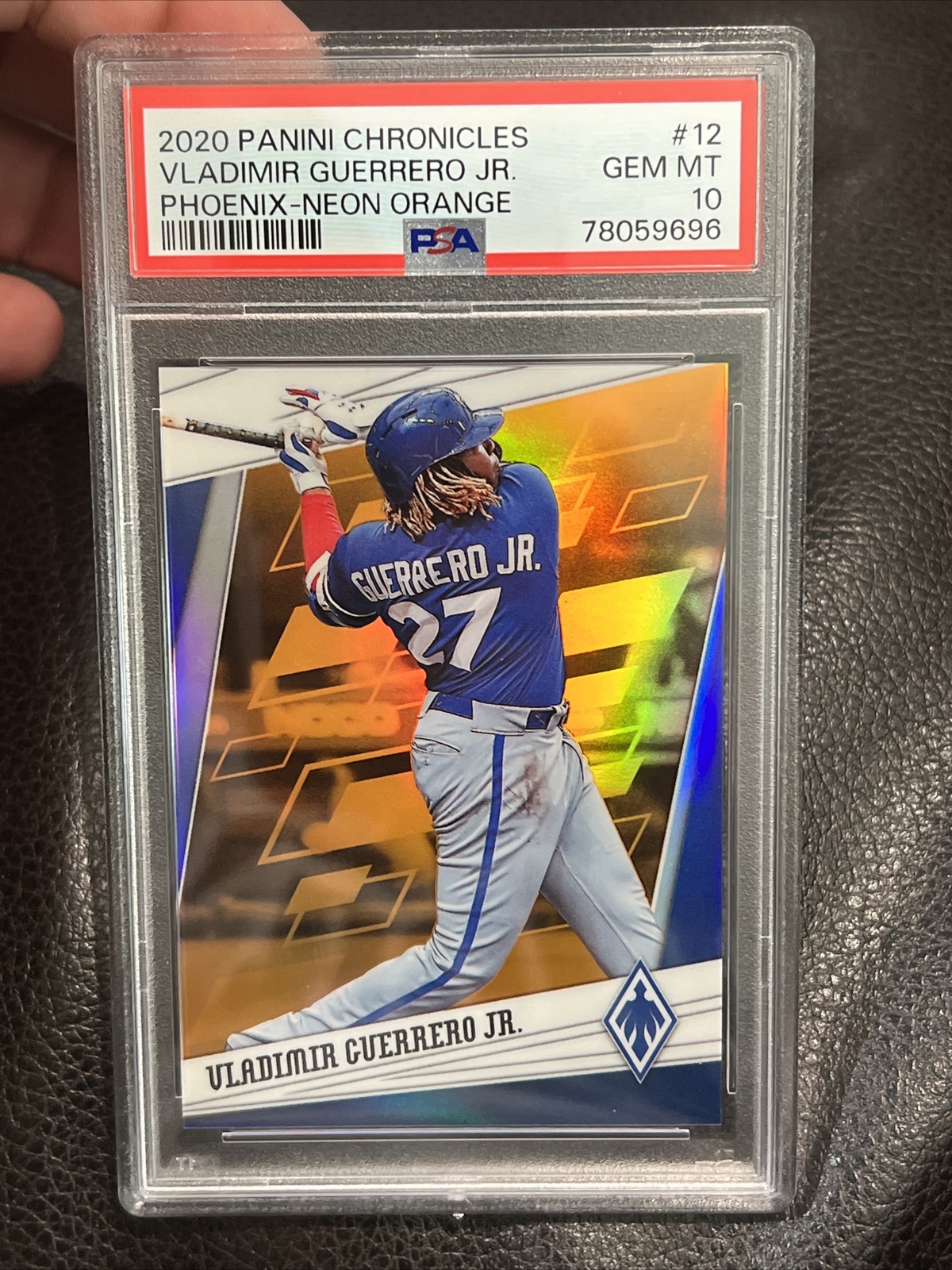 2020 Panini Chronicles Phoenix Orange Baeball /17 vladimir Guerrero Jr PSA 10