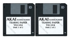 Akai S1000 / S3000 Set of Two Floppy Disks TEARNG PAPER V61104