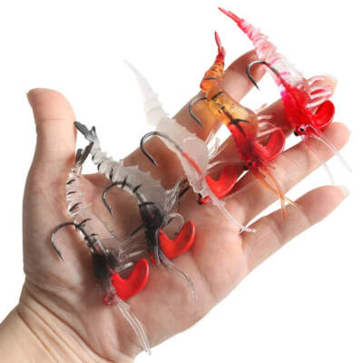 5pcs/box 7CM/12.6g Multinode Five Sections Fishing Shrimp Prawn Lures Bream Bait