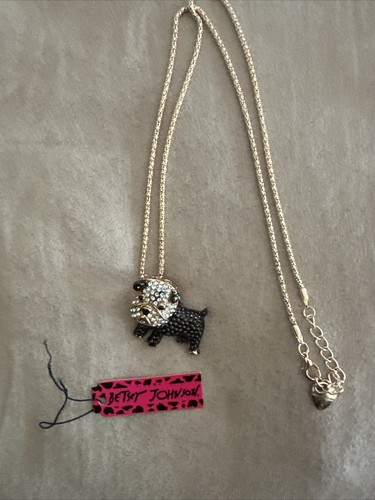 Adorable Black Crystal French Bulldog Puppy Sweater Chain Necklace - Picture 2 of 7