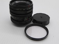 Photax Paragon 135mm camera f3.5 Pre Set Lens + caps + filter clear optics