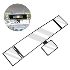 15" Panoramic Rear View Mirror w/ Baby Mirror for Car Wide Angle Clip-On